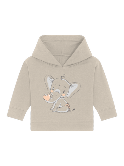 Cartoon Babyelefant mit Herz - Baby Cruiser Hoodie Baby Kleinkinder Kapuzenpullover SK