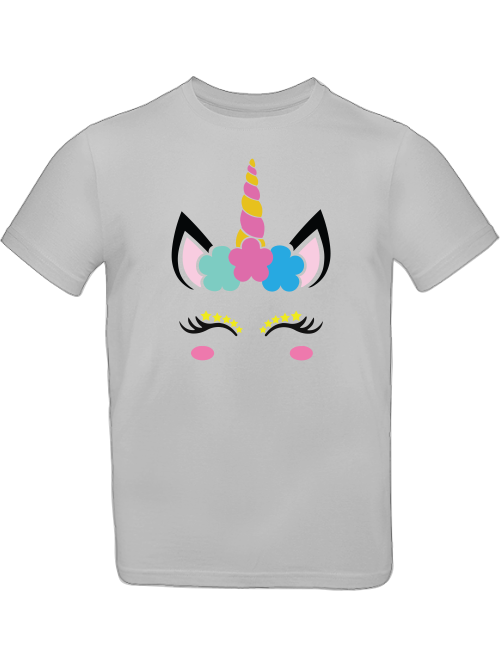 Einhorn Flower and Stars Unicorn Face T-Shirt Kids SK