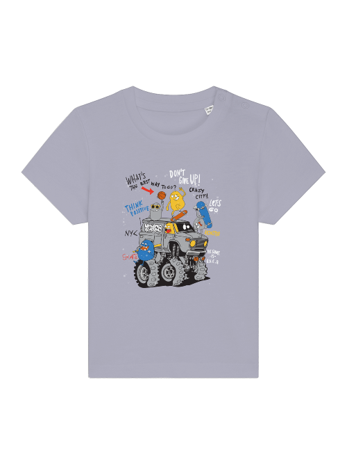 Monster Truck de dibujos animados con amigos - Camiseta Baby Creator