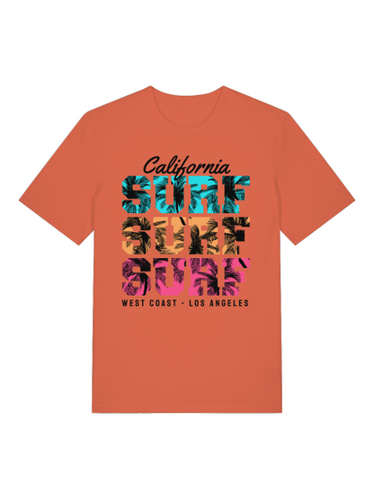 California Surf Sunset Front - Unisex Erwachsenen Bio Baumwolle Kurzarm Shirt Creator T-Shirt 2.0 ST/ST SH