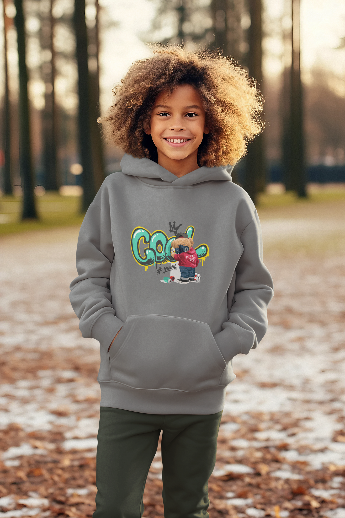 Hochwertiger Mittelschwerer Fleece-Hoodie für Jugendliche - Streetwear Street Art Teddy COOL #young - Weltweit verfügbar - GL