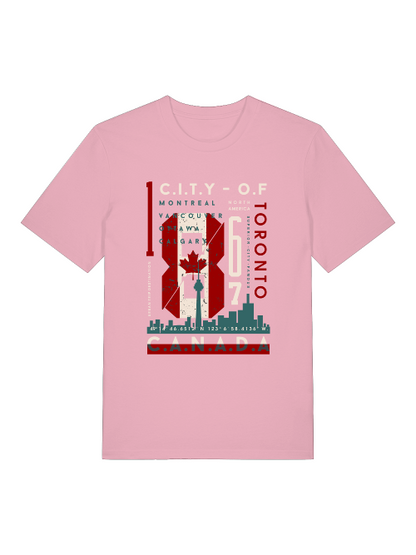 CITY OF Montreal Toronto Front - Unisex Erwachsenen Bio Baumwolle Kurzarm Shirt Creator T-Shirt 2.0 ST/St SK