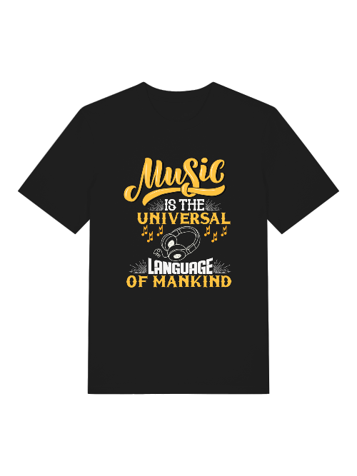 Music is the universal Language Front - Unisex Erwachsenen Bio Creator T-Shirt SH