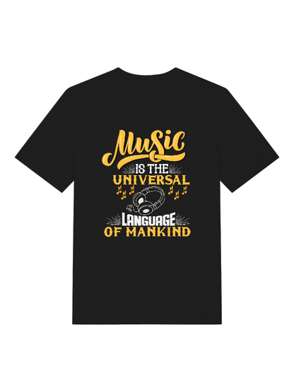 Music is the universal Language Front - Unisex Erwachsenen Bio Creator T-Shirt SH