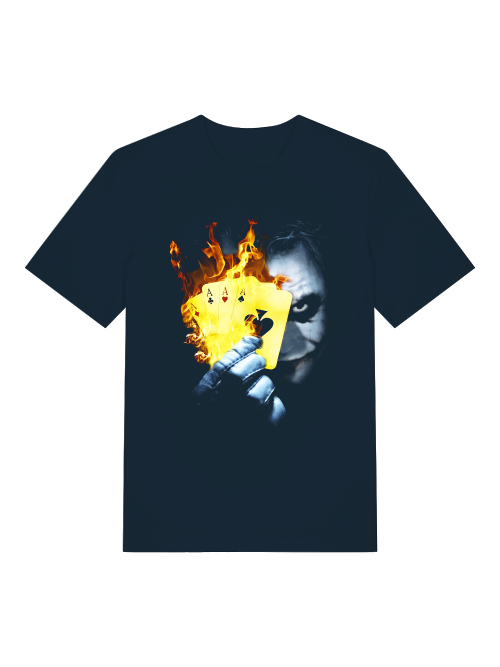 Joker mit 4 AS Front - Unisex Erwachsenen Bio Baumwolle Kurzarm Shirt Creator T-Shirt 2.0 ST/ST SH