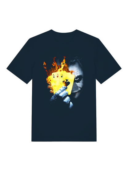 Joker mit 4 AS Front - Unisex Erwachsenen Bio Baumwolle Kurzarm Shirt Creator T-Shirt 2.0 ST/ST SH