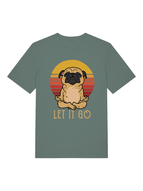 Let it go Yoga Dog Retro Front - Unisex Erwachsenen Bio Baumwolle Kurzarm Shirt Creator T-Shirt 2.0 ST/ST SH