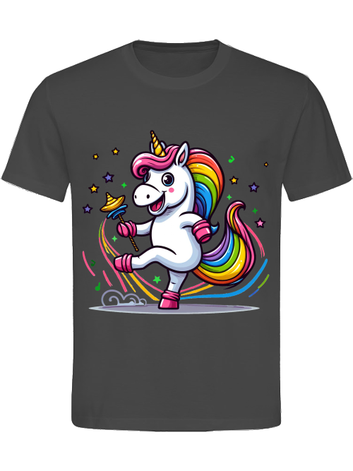 Heavy Cotton T-Shirt Unicorn Dancing