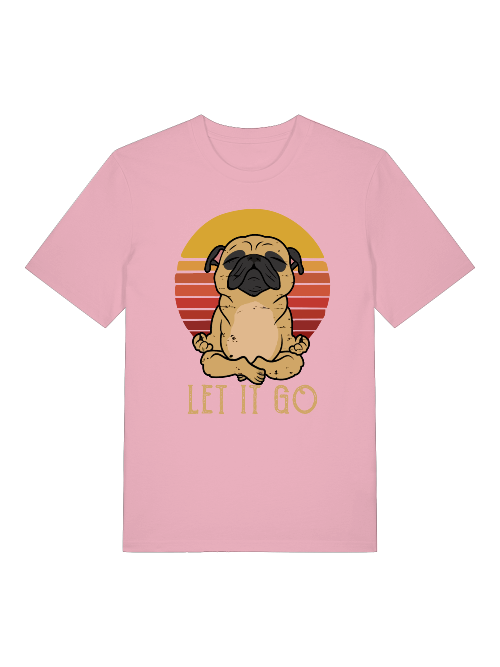 Let it go Yoga Dog Retro Front - Unisex Erwachsenen Bio Baumwolle Kurzarm Shirt Creator T-Shirt 2.0 ST/ST SH