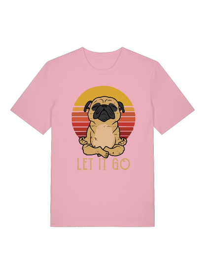 Let it go Yoga Dog Retro Front - Unisex Erwachsenen Bio Baumwolle Kurzarm Shirt Creator T-Shirt 2.0 ST/ST SH
