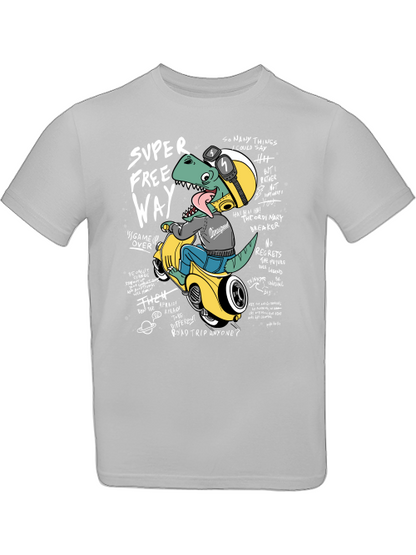 Cartoon Dinospeed auf Motorroller T-Shirt Kids SK