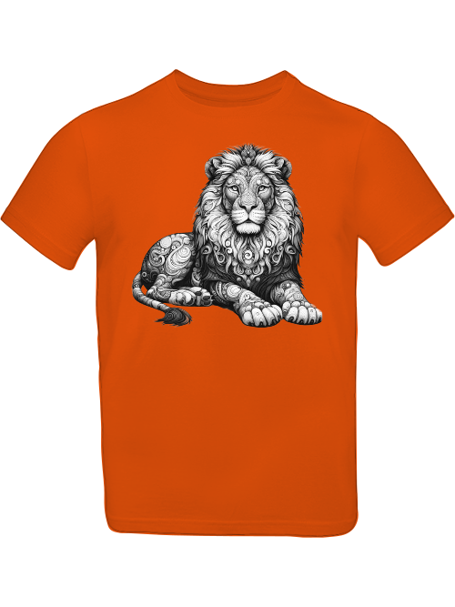 T-shirt kids mandala lion in gray