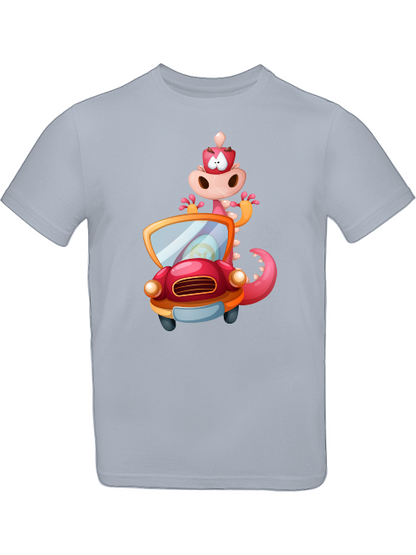 Cartoon Drache im Auto T-Shirt Kids SK