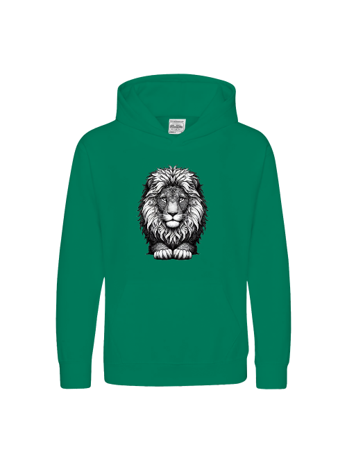 Kids Premium Hoodie Sweet Mandala lion head in gray