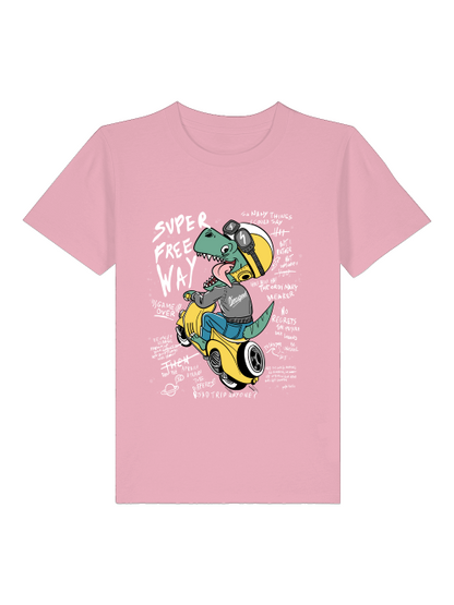 Cartoon Dinospeed auf Motorroller - Mini Creator 2.0 Kids T-Shirt SK