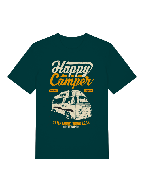 Happy Camper Camp More - Camiseta unisex de manga corta de algodón orgánico para adultos Creator T-Shirt 2.0 ST/ST SH