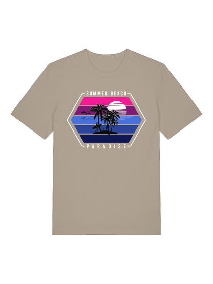 Retro Surfer Sunset Front - Unisex Erwachsenen Bio Baumwolle Kurzarm Shirt Creator T-Shirt 2.0 ST/ST SH