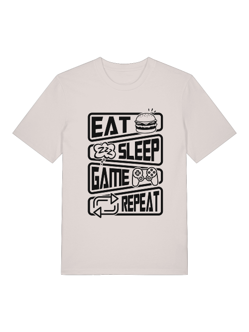 Eat Sleep Game Repeat Front - Unisex Erwachsenen Bio Creator T-Shirt SH