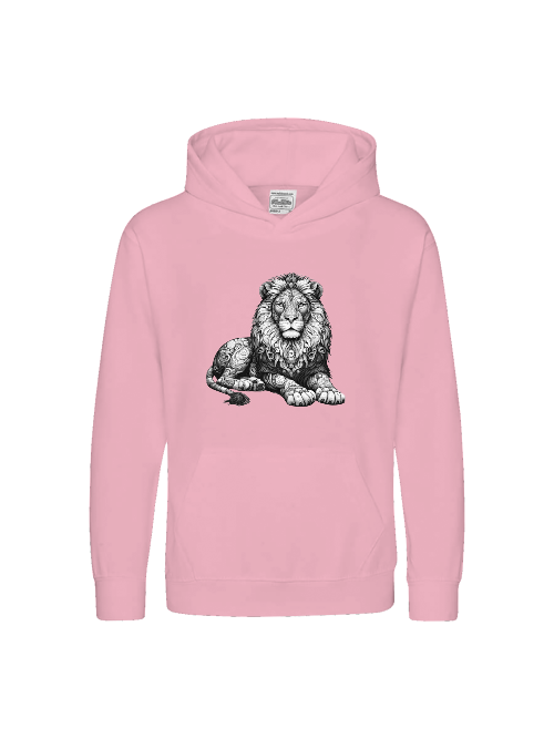 Kids Premium Hoodie Sweet Mandala Lion in gray