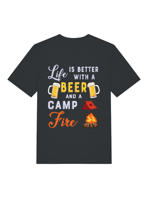 La vida es mejor con cerveza y acampada - Camiseta unisex de manga corta de algodón orgánico para adultos Creator T-Shirt 2.0 ST/ST SH