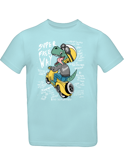 Cartoon Dinospeed auf Motorroller T-Shirt Kids SK