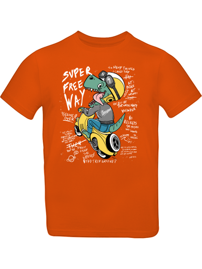 Cartoon Dinospeed auf Motorroller T-Shirt Kids SK