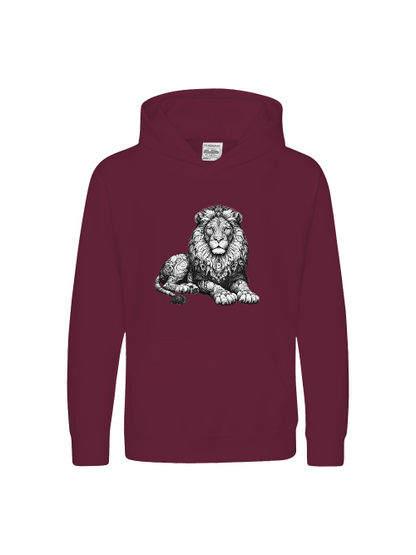 Sudadera con capucha Premium para niños Sweet Mandala Lion en gris