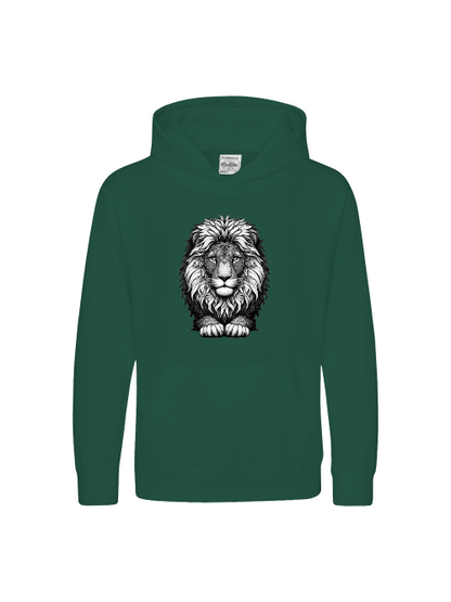 Sudadera con capucha premium para niños Sweet Mandala cabeza de león en gris