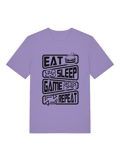 Eat Sleep Game Repeat Front - Unisex Erwachsenen Bio Creator T-Shirt SH