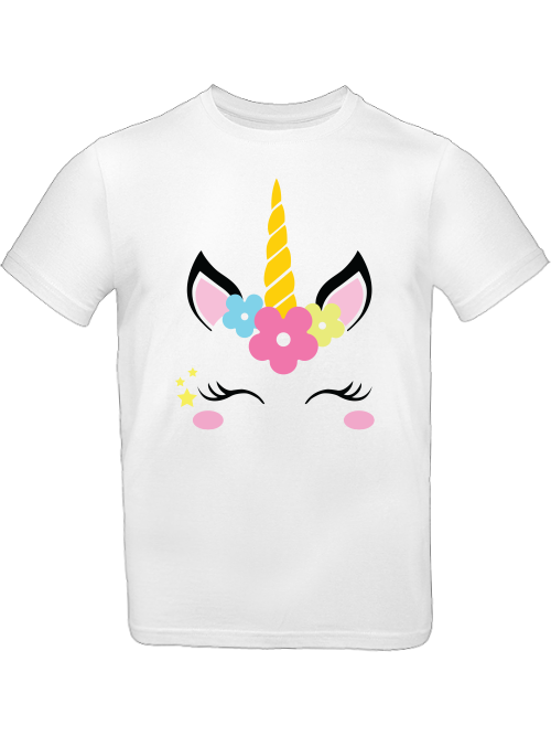 Einhorn Flower Unicorn Face T-Shirt Kids SK