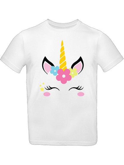 Einhorn Flower Unicorn Face T-Shirt Kids SK