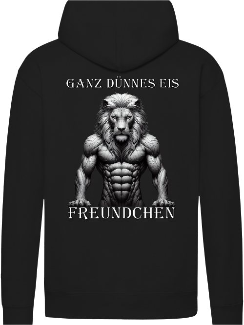 Premium Hooded Sweat Hoodie Partner Shirt Lion Very Thin Ice Back