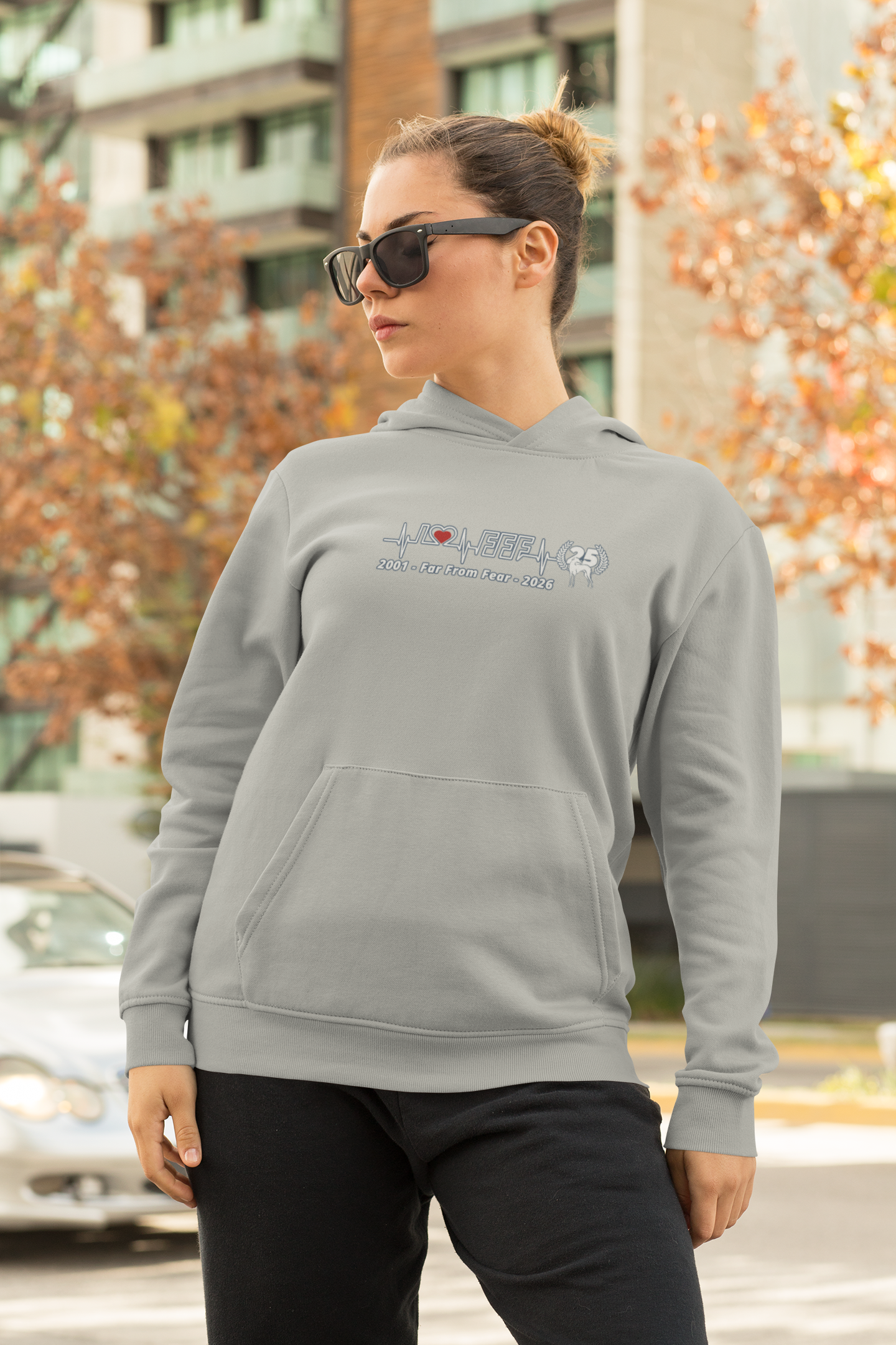 Damen organic Hoodie 2.0 ST/ST mit DTF Druck - 25 Jahre Jubiläums Ausgabe FFF FARFROMFEAR Tierschutz
