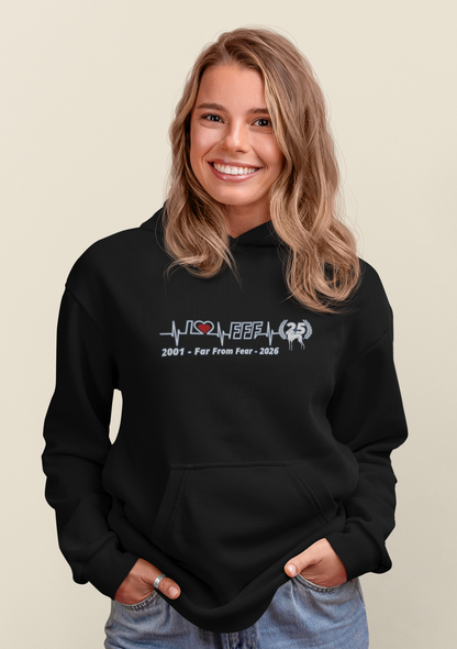 Damen organic Hoodie 2.0 ST/ST mit DTF Druck - 25 Jahre Jubiläums Ausgabe FFF FARFROMFEAR Tierschutz