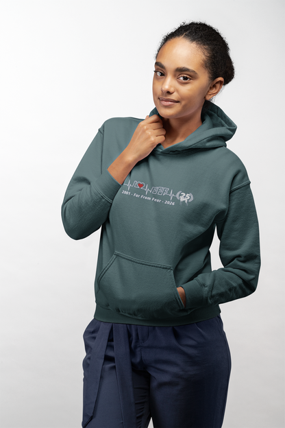 Damen organic Hoodie 2.0 ST/ST mit DTF Druck - 25 Jahre Jubiläums Ausgabe FFF FARFROMFEAR Tierschutz