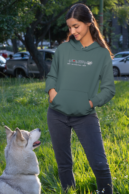 Damen organic Hoodie 2.0 ST/ST mit DTF Druck - 25 Jahre Jubiläums Ausgabe FFF FARFROMFEAR Tierschutz