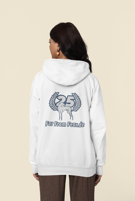 Damen organic Hoodie 2.0 ST/ST mit DTF Druck - 25 Jahre Jubiläums Ausgabe FFF FARFROMFEAR Tierschutz