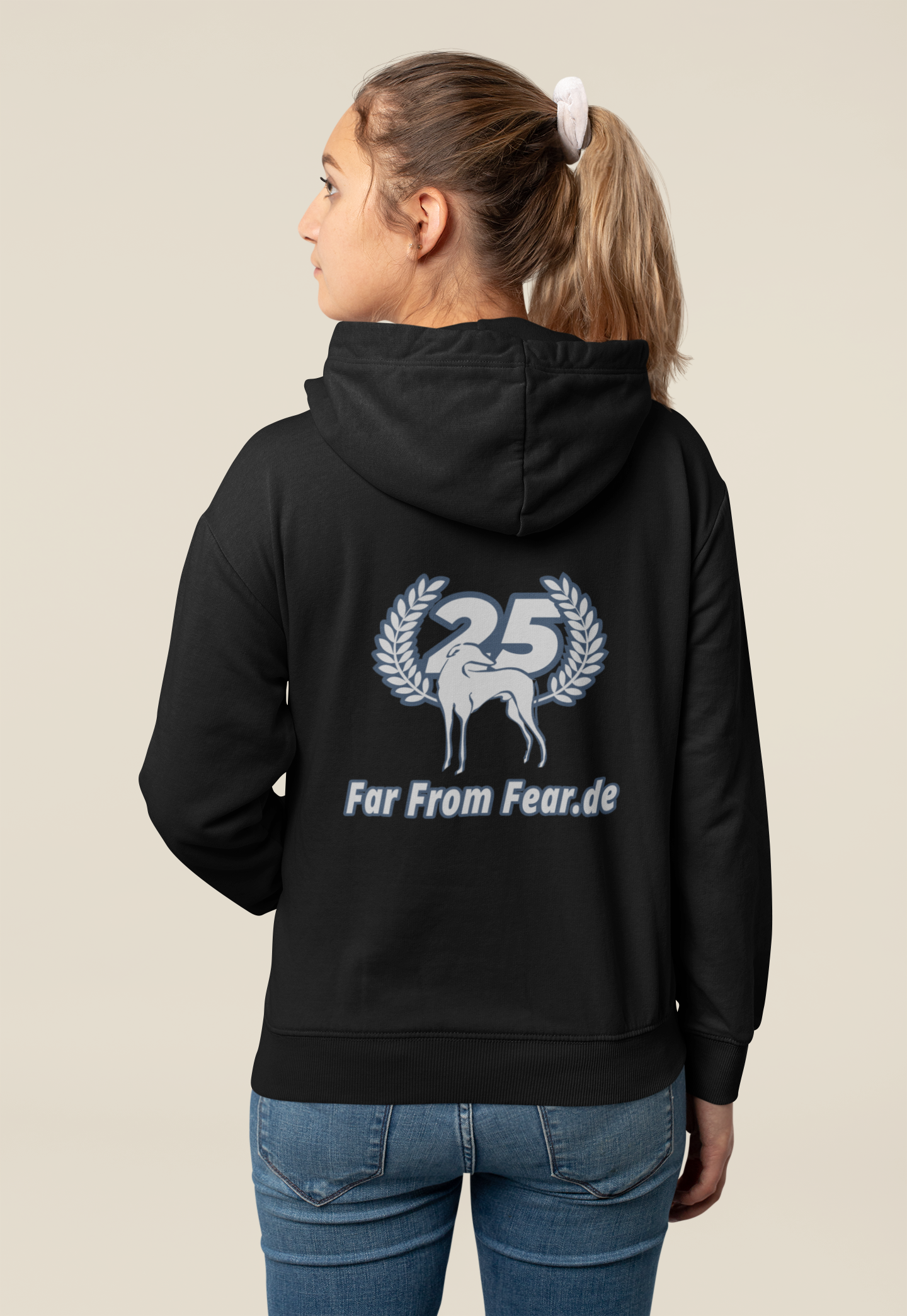 Damen organic Hoodie 2.0 ST/ST mit DTF Druck - 25 Jahre Jubiläums Ausgabe FFF FARFROMFEAR Tierschutz