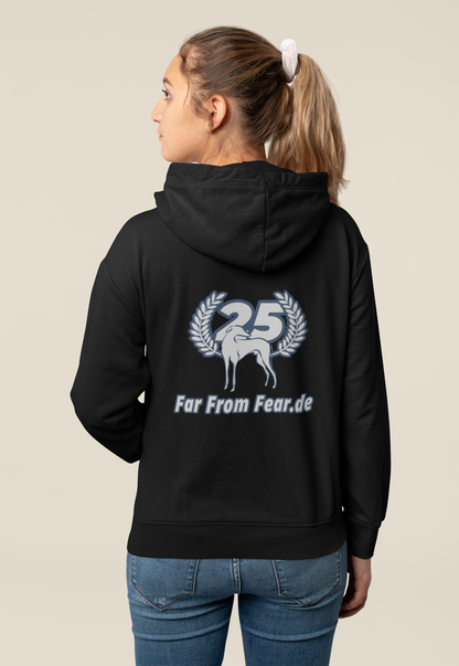 Damen organic Hoodie 2.0 ST/ST mit DTF Druck - 25 Jahre Jubiläums Ausgabe FFF FARFROMFEAR Tierschutz