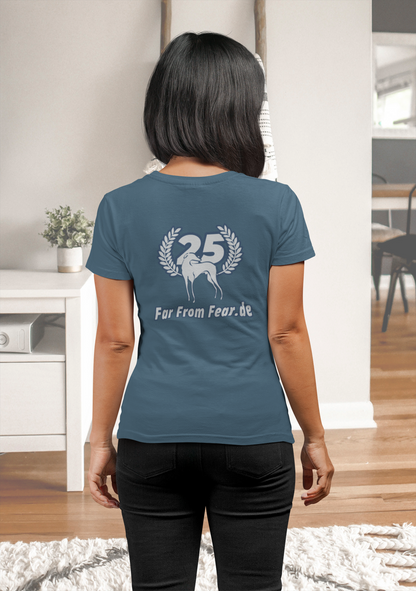 Damen Premium organic Stella Muser T-Shirt mit DTF Druck -  25 Jahre Jubiläums Ausgabe FFF FARFROMFEAR Tierschutz