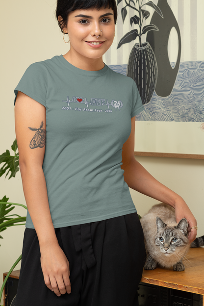 Damen Premium organic Stella Muser T-Shirt mit DTF Druck -  25 Jahre Jubiläums Ausgabe FFF FARFROMFEAR Tierschutz