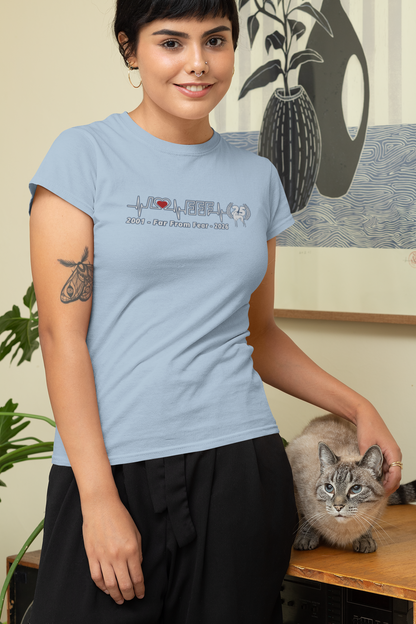 Damen Premium organic Stella Muser T-Shirt mit DTF Druck -  25 Jahre Jubiläums Ausgabe FFF FARFROMFEAR Tierschutz