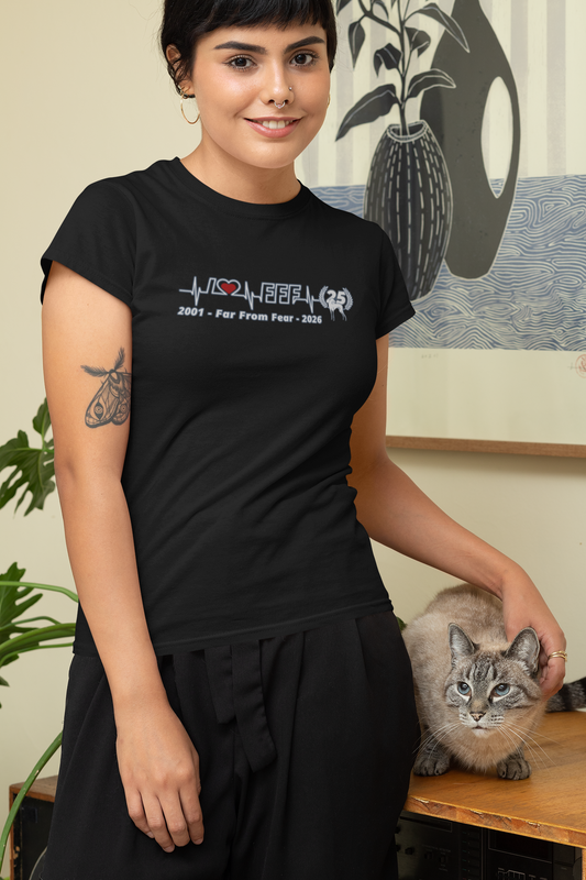 Damen Premium organic Stella Muser T-Shirt mit DTF Druck -  25 Jahre Jubiläums Ausgabe FFF FARFROMFEAR Tierschutz
