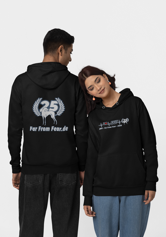 Unisex organic Cruiser Hoodie 2.0 ST/ST mit DTF Druck - 25 Jahre Jubiläums Ausgabe FFF FARFROMFEAR Tierschutz