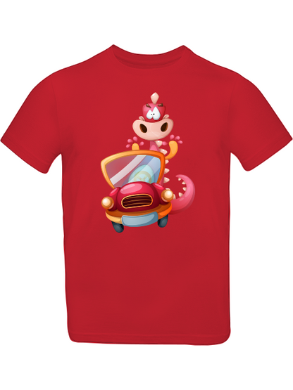 Cartoon Drache im Auto T-Shirt Kids SK