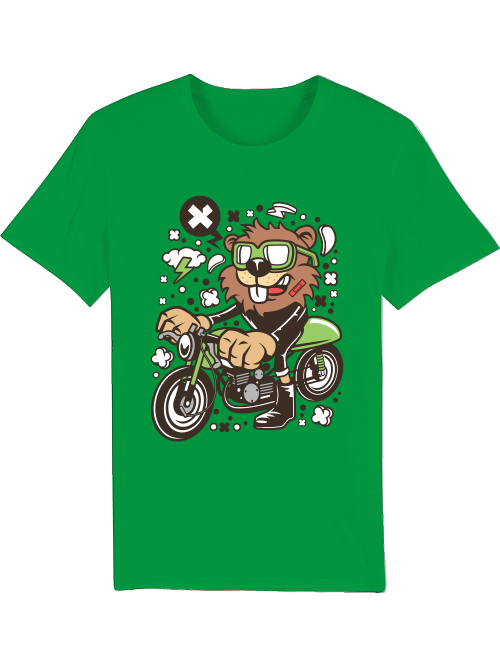 Camiseta con diseño de Castor Racer de dibujos animados