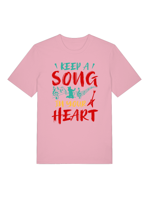 Keep a Song in your Heart color Front - Unisex Erwachsenen Bio Baumwolle T-Shirt Creator 2.0 ST/St SH