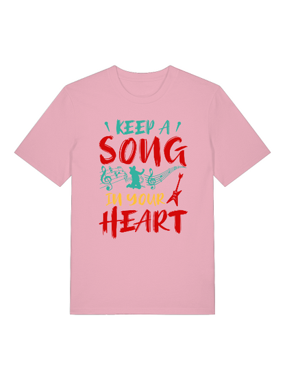 Keep a Song in your Heart color Front - Unisex Erwachsenen Bio Baumwolle T-Shirt Creator 2.0 ST/St SH