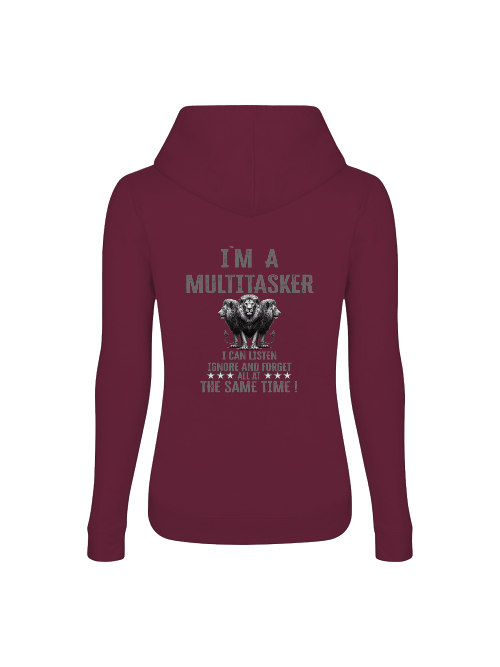 Girlie College Hoodie I`m a Multitasker 3 Löwen