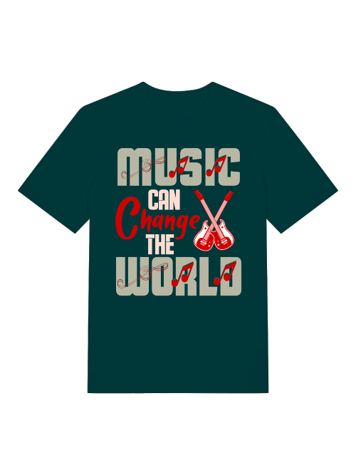 Music can Change the WORLD - Unisex Erwachsenen Bio Creator T-Shirt SH